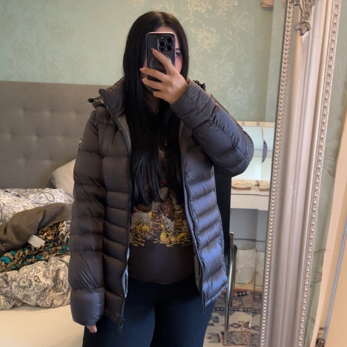 Svart dunjacka från Colmar med huva - 3