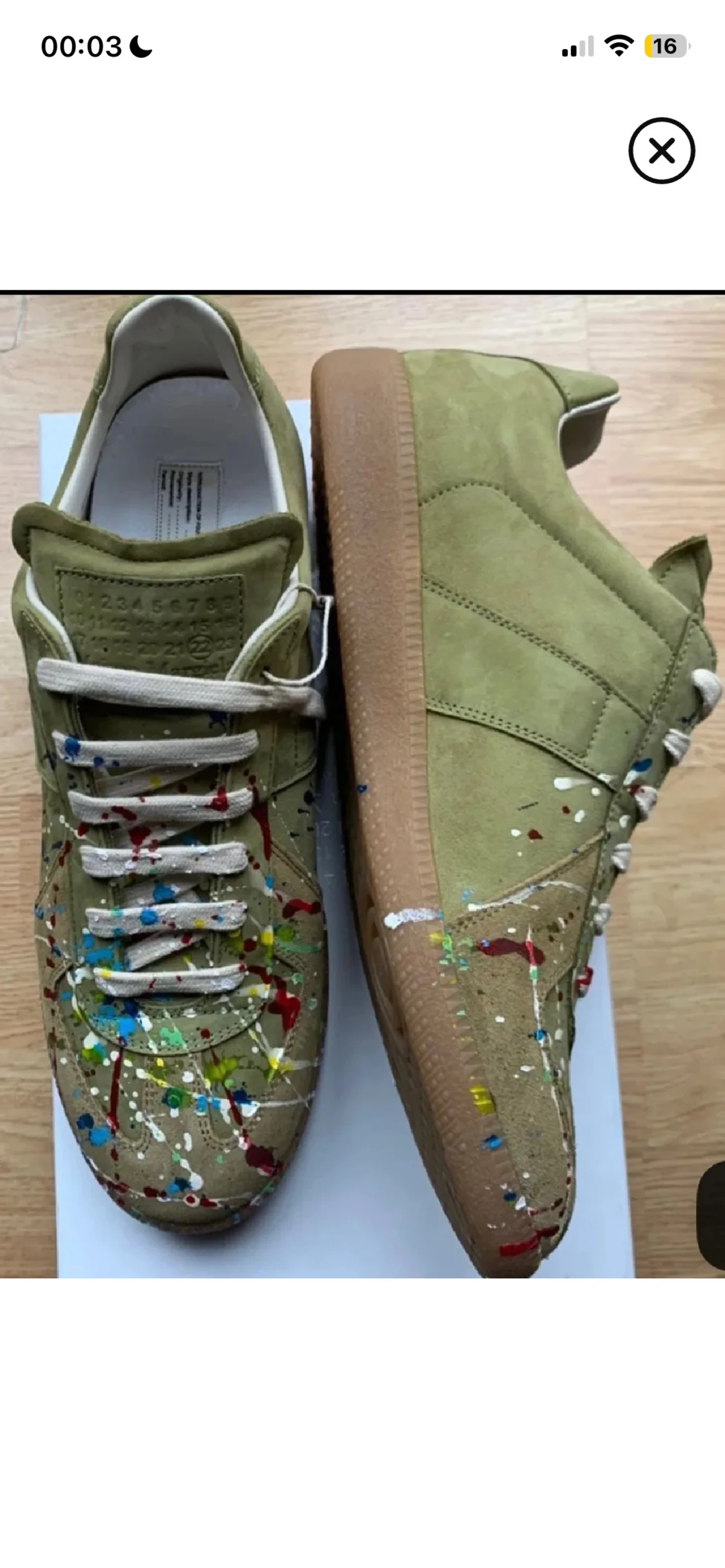 Maison Margiela sneakers med färgstänk