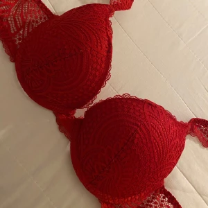 Malva push up bh i spets - Supersnygg röd bh med spets som inte kommit till användning. Den kostar 349 kr. slutsåld online i alla storlekar❣️modellen heter Malva❣️Rök och djurfritt hem🫶🏼💗