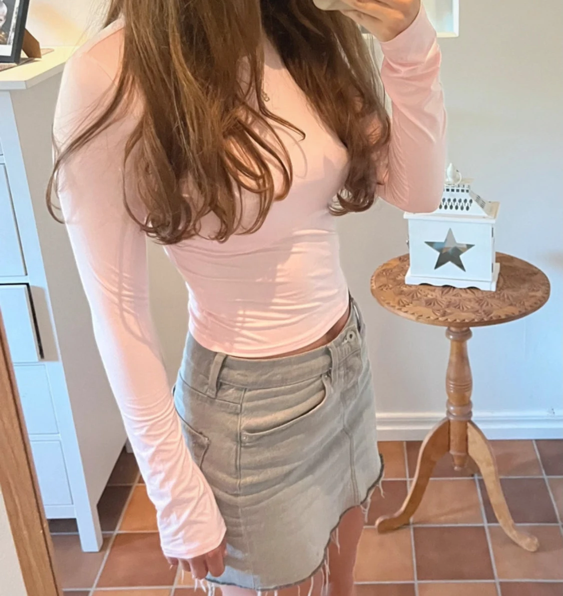 Ljusrosa långärmad topp - 1