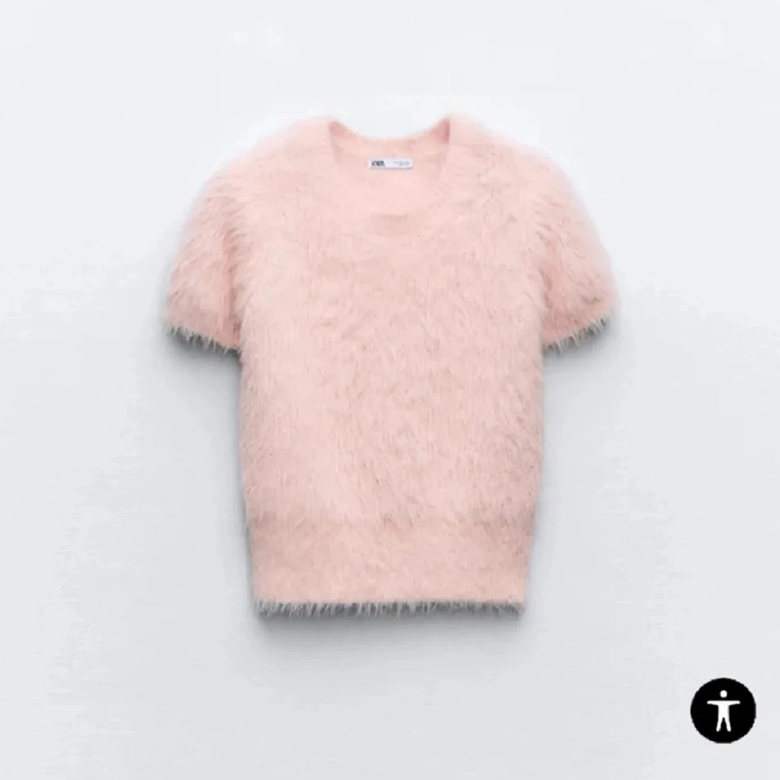 Ljusrosa fluffig stickad tröja Zara