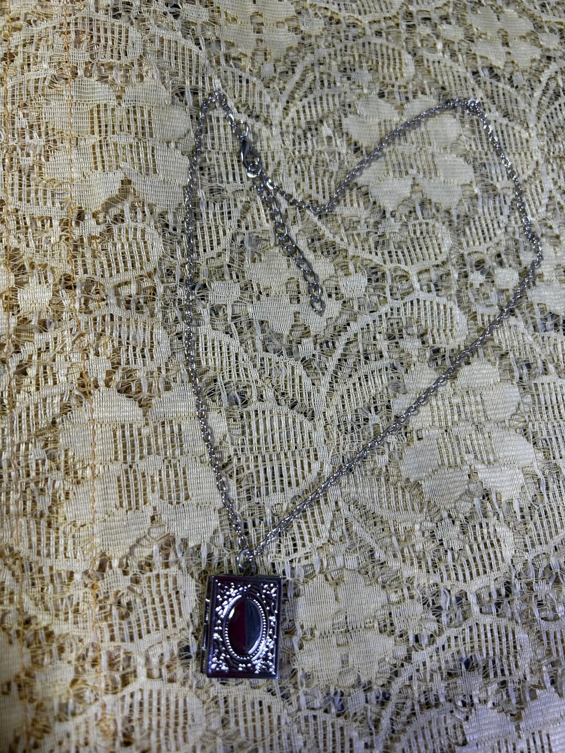 Silvrigt medaljonghalsband / Fotoram Halsband