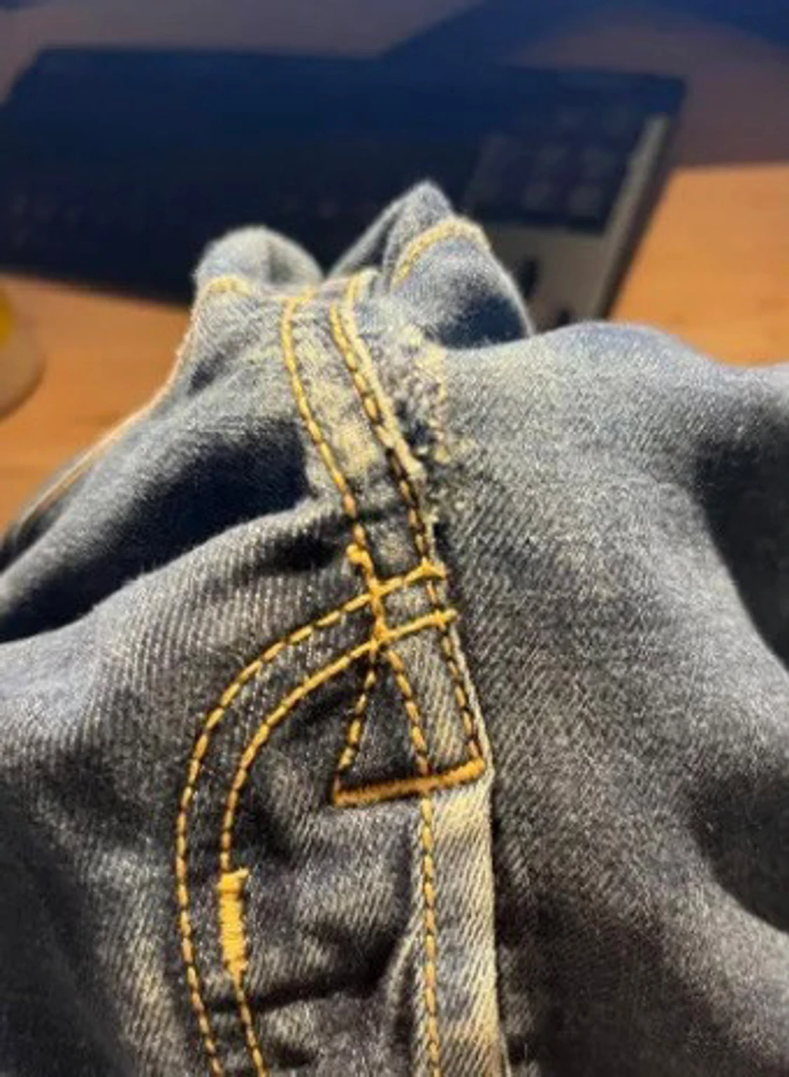 Jacob Cohen blå jeans med röd patch - 3