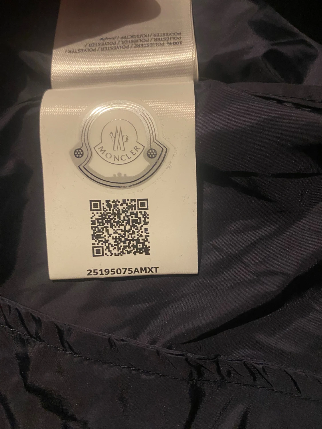 Moncler marinblå vindjacka med huva - 2