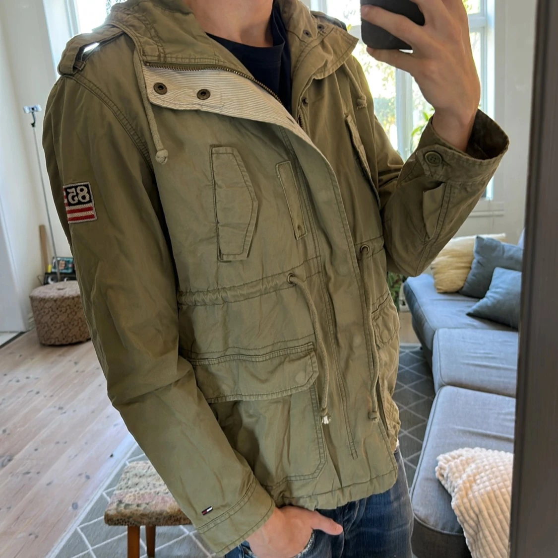 Field jacket beige/ljusgrön - 1