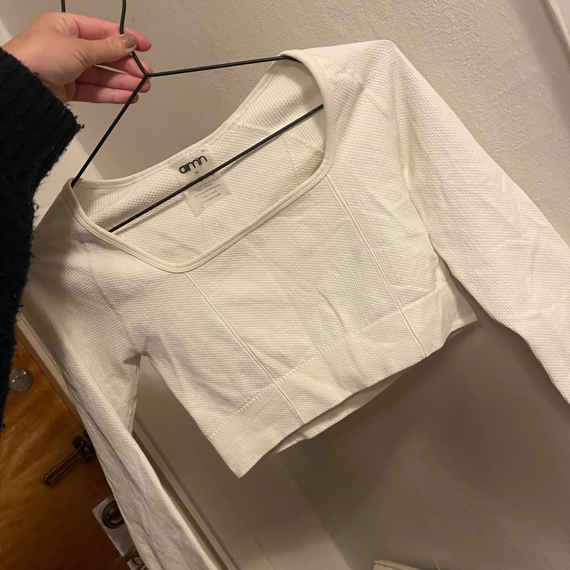 Vit croppad långärmad topp Aim'n - 2