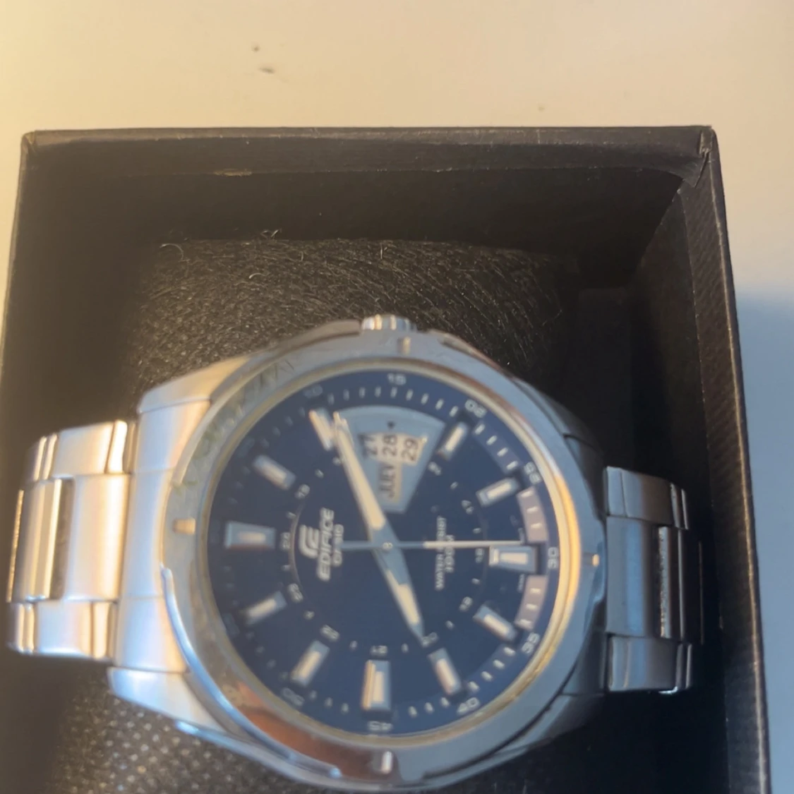 Casio Edifice blå/silver herrklocka - 1