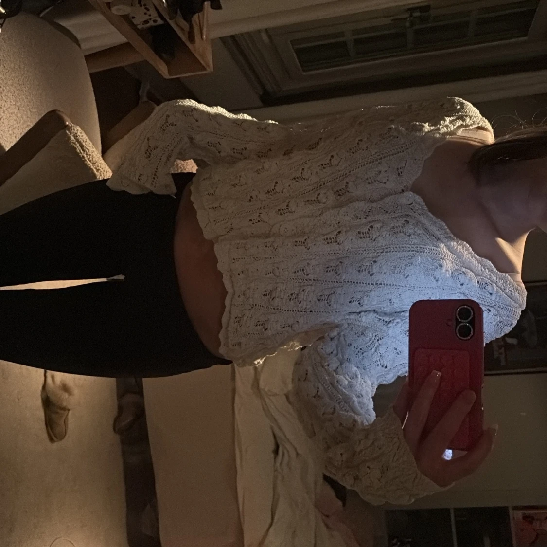 Vit stickad kofta från MNG - 1