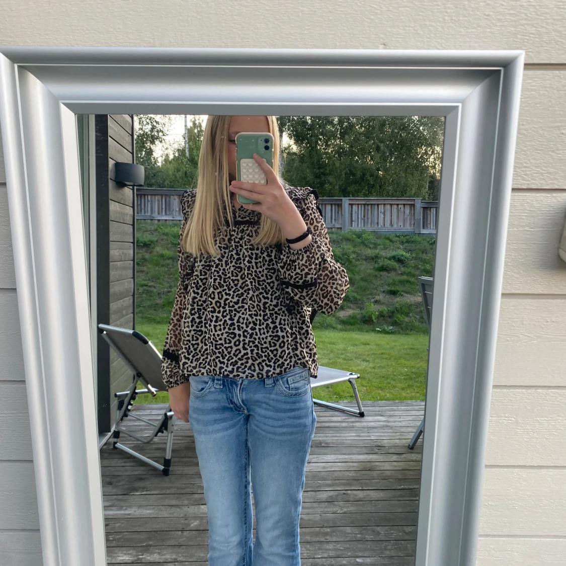 Jätte fin leopard blus