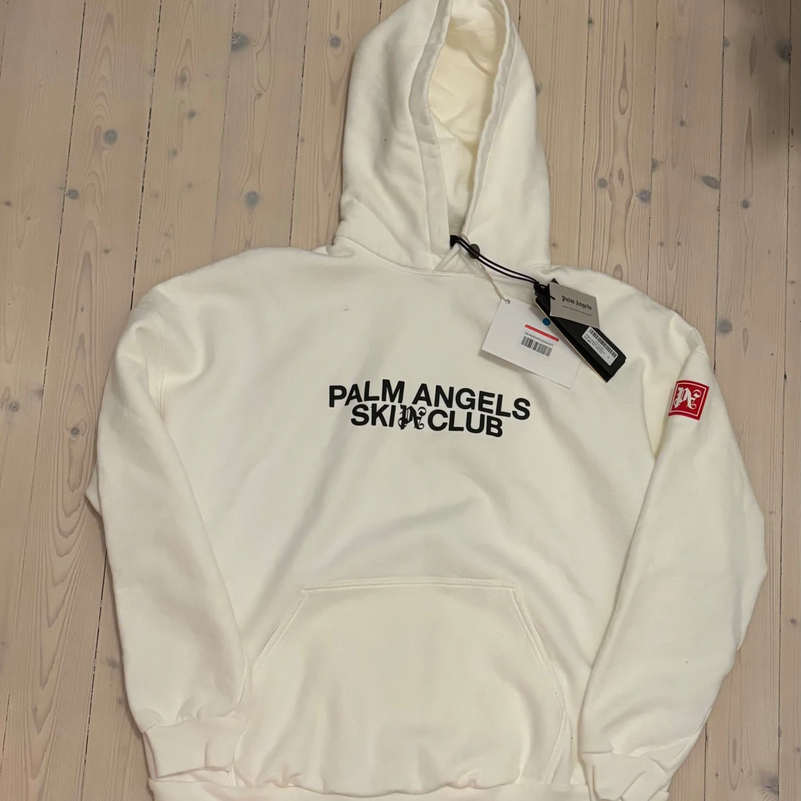  Palm Angels hoodie vit ”ski club”