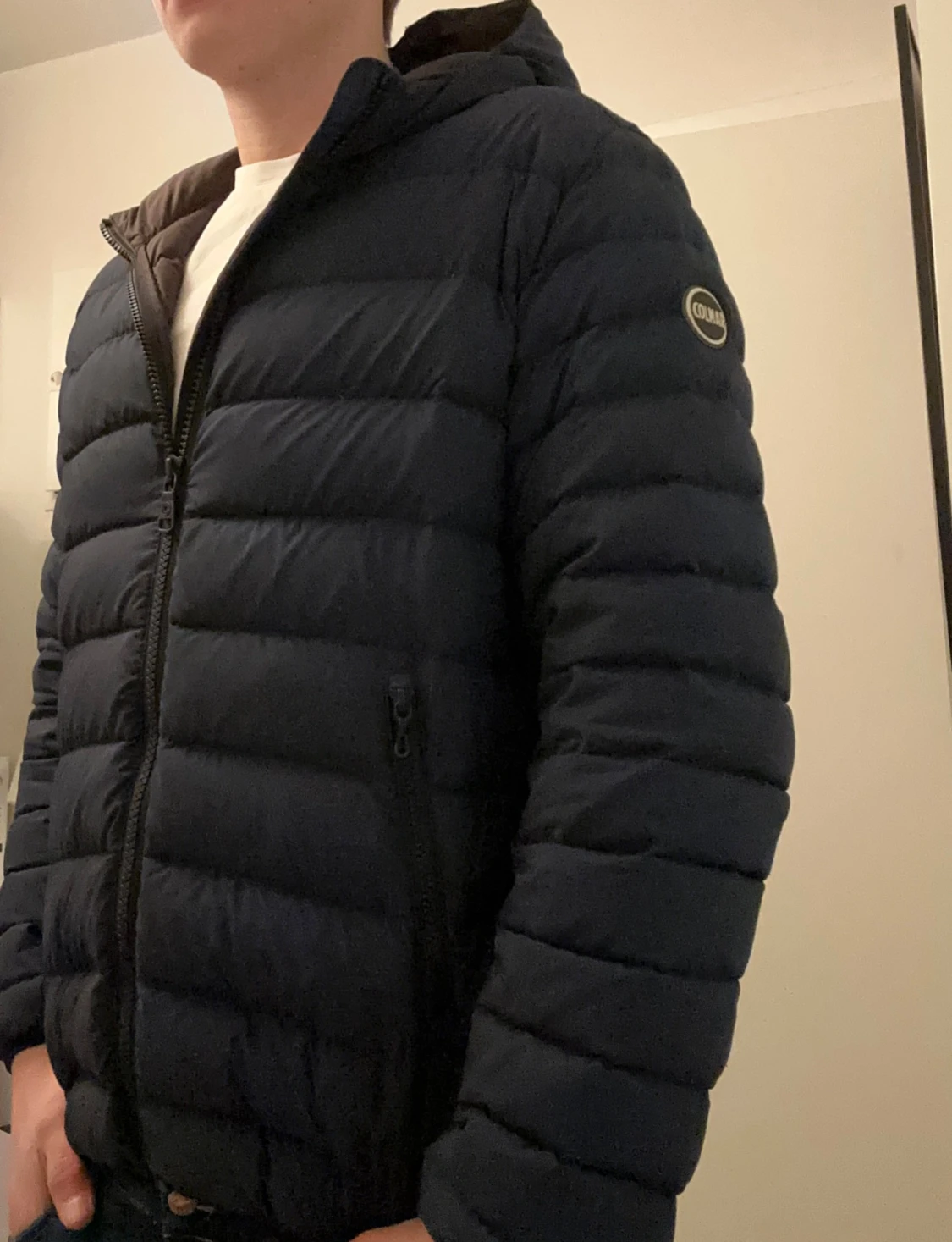 Mörkblå Colmar pufferjacka med huva - 4