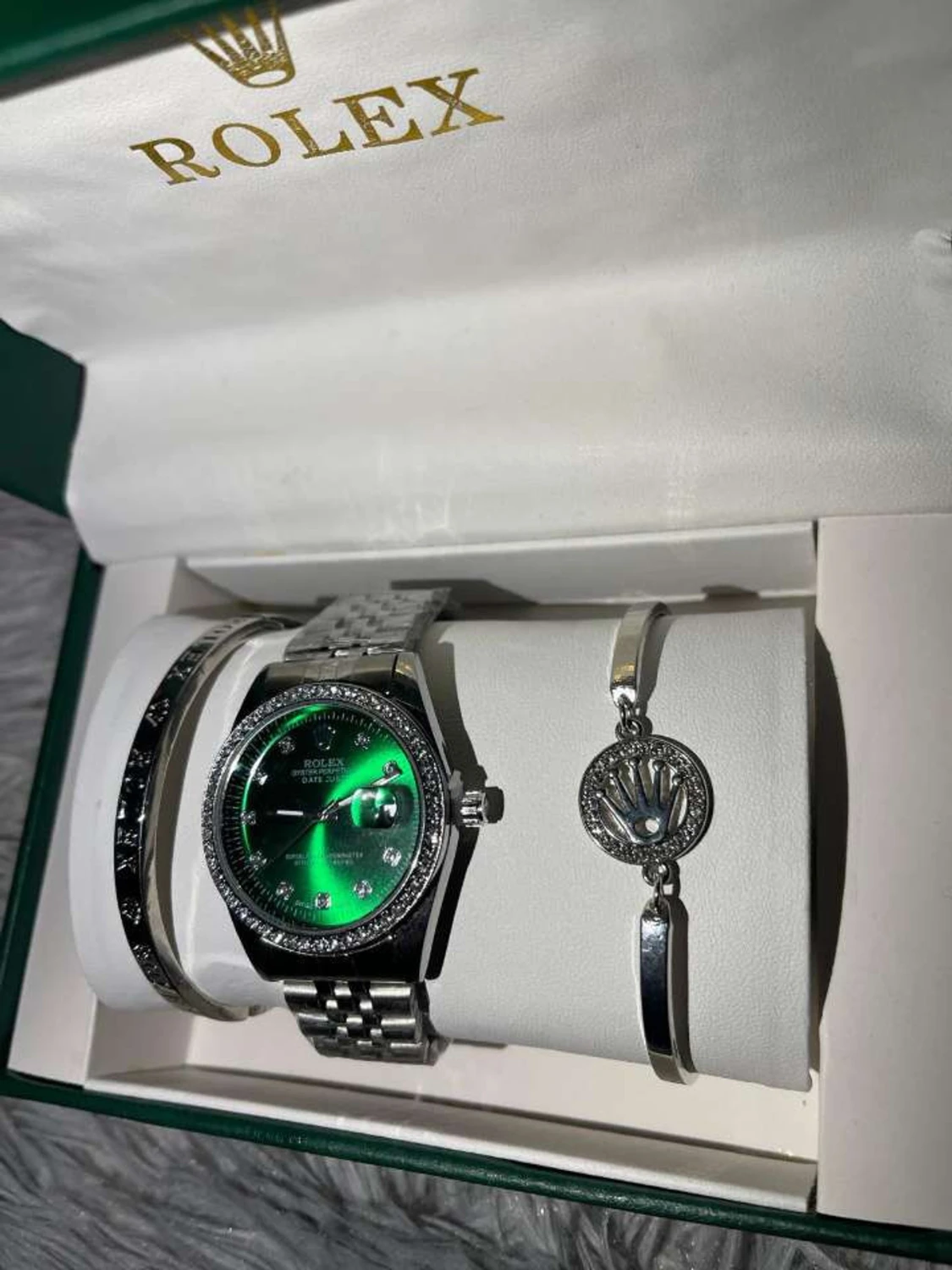 Rolle klockset med grön urtavla - 2