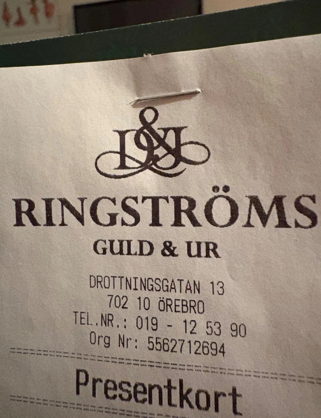 Presentkort Ringströms Guld & Ur 5880 kr - 1