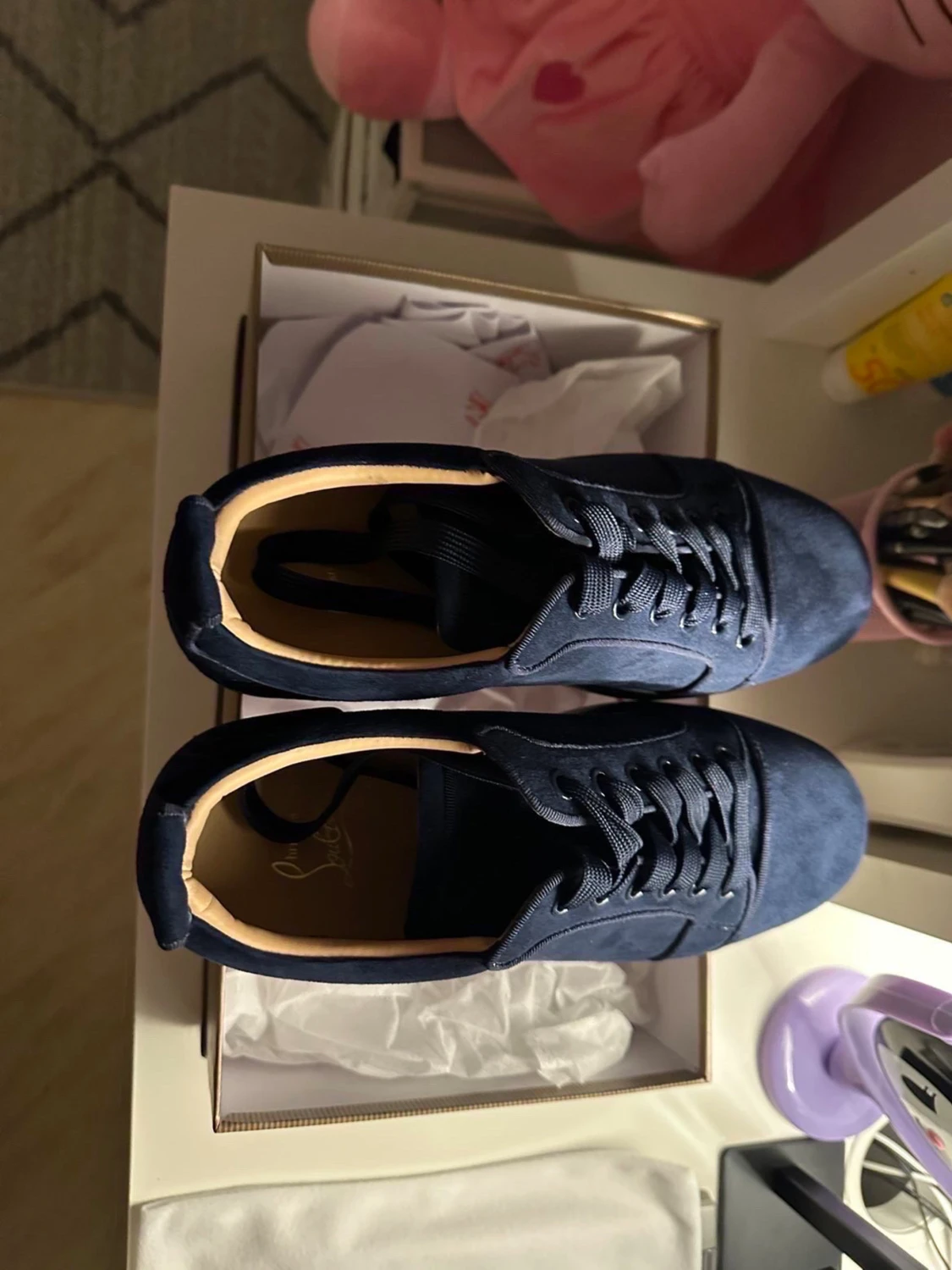 Mörkblå Christian Louboutin sneakers - 1