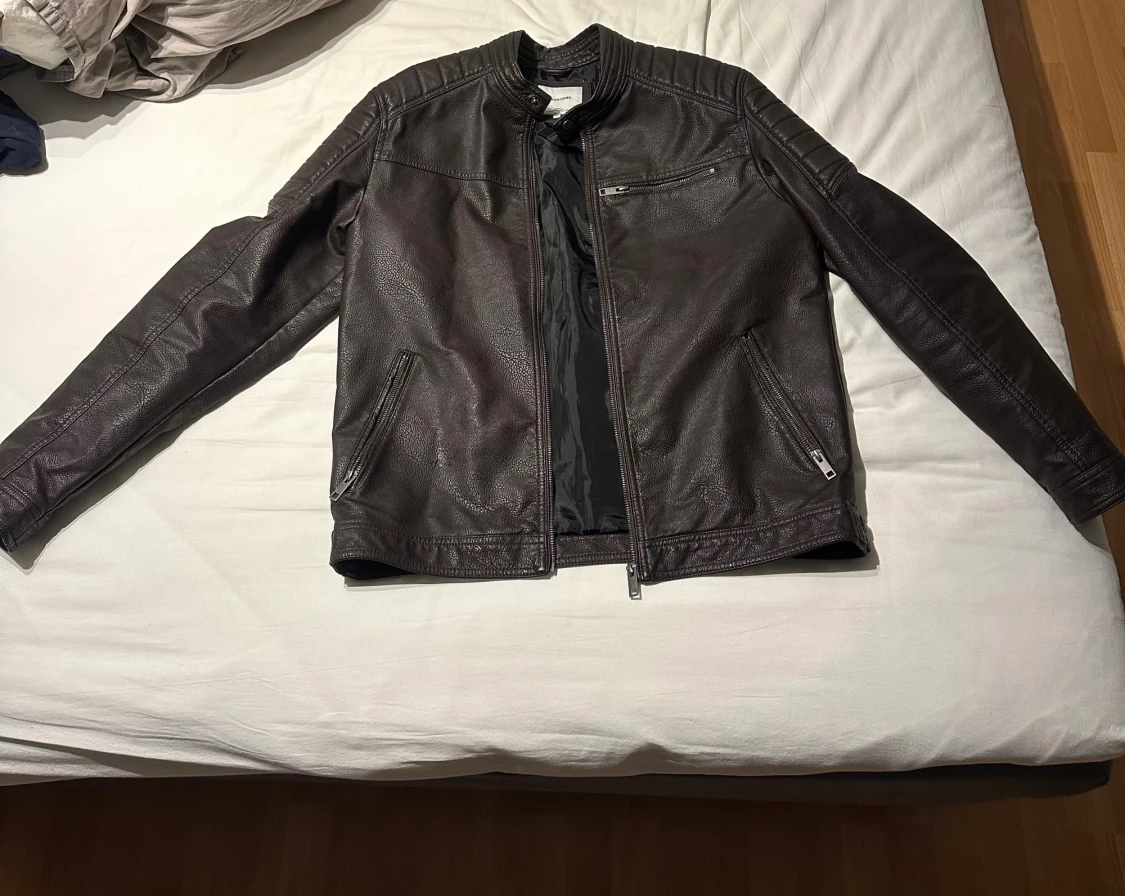 Brun skinnjacka Jack & Jones XL
