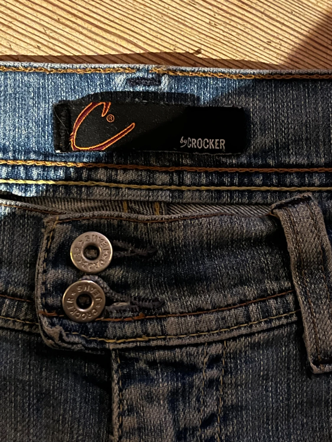 Blå bootcut jeans  - 2