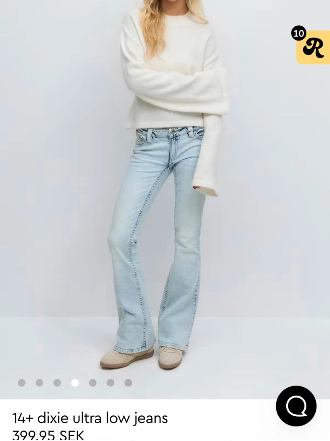 Ultra low bootcut jeans ljusblå - 1