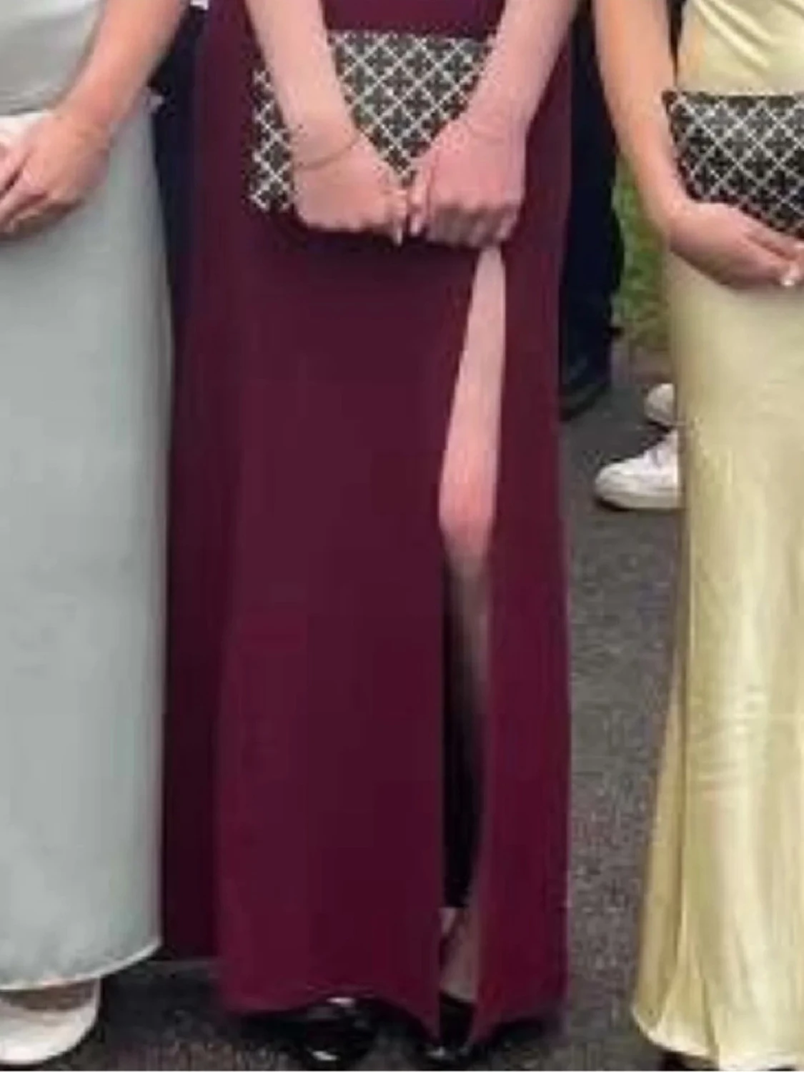 Vinröd offshoulder långklänning - 2