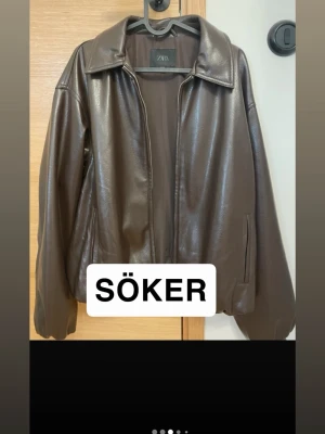 Brun skinnjacka från Zara - Söker denna skinnjacka från Zara i storlek xs-s!!