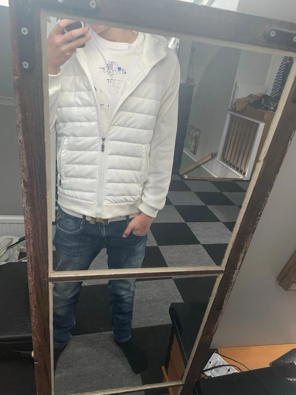Vit cardigan jacka 