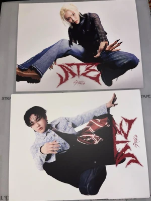 Stray Kids mini posters postcards officiella!! - These are official post cards i dont use in any way anymore so i dont want them! They are in very good condition no scratches or nothing they only have a mark on the back where thumtack was placed! Everyone is listen for 59kr exept for Felix is 69kr COMES WITH FREEBIESS 💕