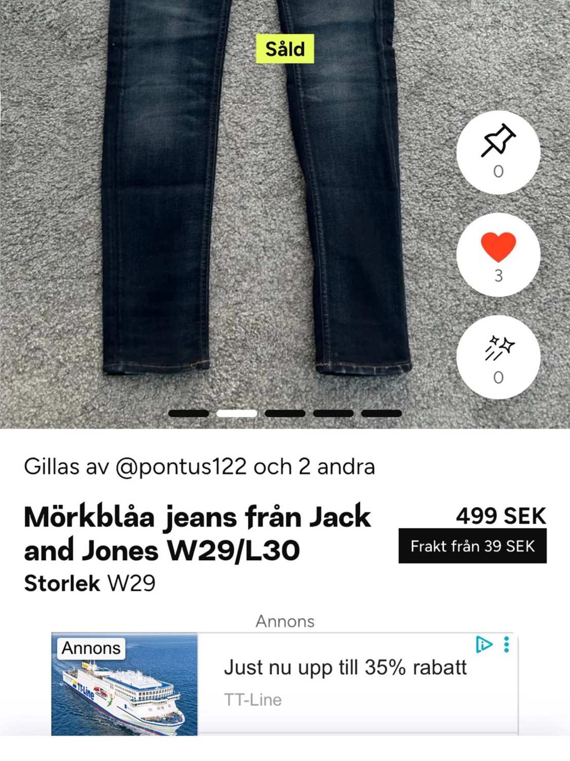 Mörkblå slim fit jeans Jack & Jones : - 1