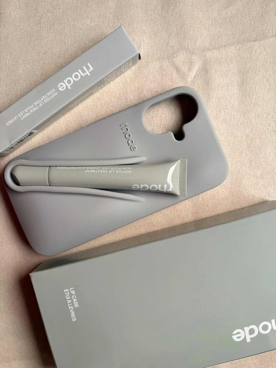 iPhone 17,17pro,16,16pro,15pro,14,13 Grått mobilskal Rhode med tubhållare - 4