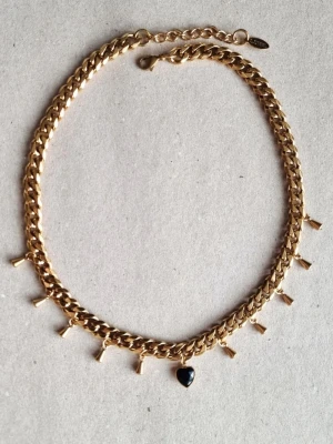 18k guldpläterat handgjort halsband  - Material-rostfritt stål, Längd-40-45cm, kedjetjocklek-8mm 