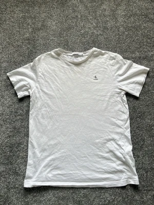 Calvin Klein T shirt  - Vit Calvin Klein t shirt i storlek 14 A. Skick:5/10. Skriv för fler bilder eller vid funderingar. 