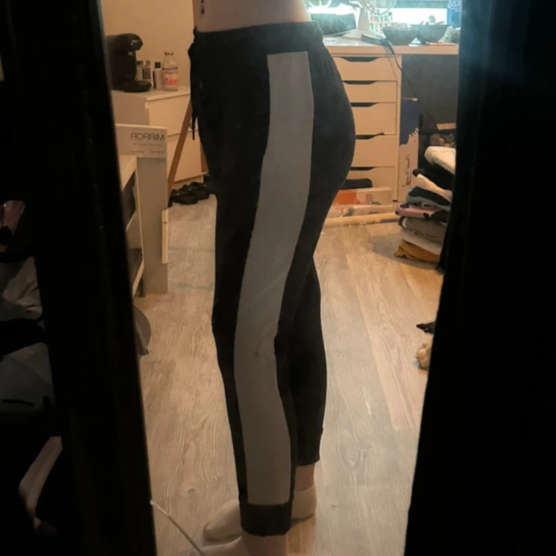 Svarta Puma mjukisbyxor med vita ränder - 3