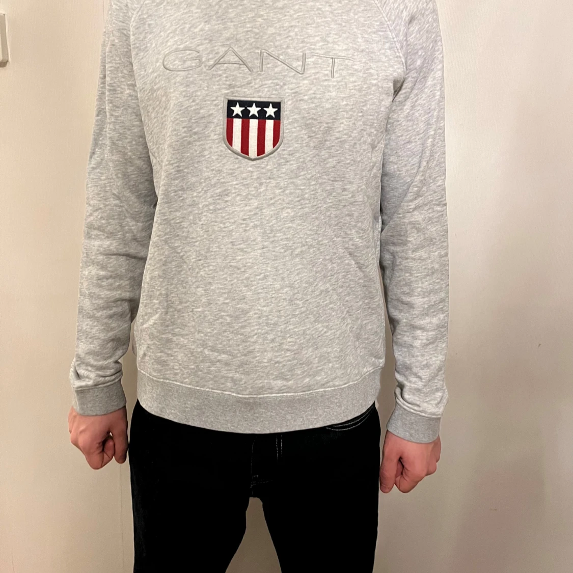 Grå sweatshirt från GANT med emblem