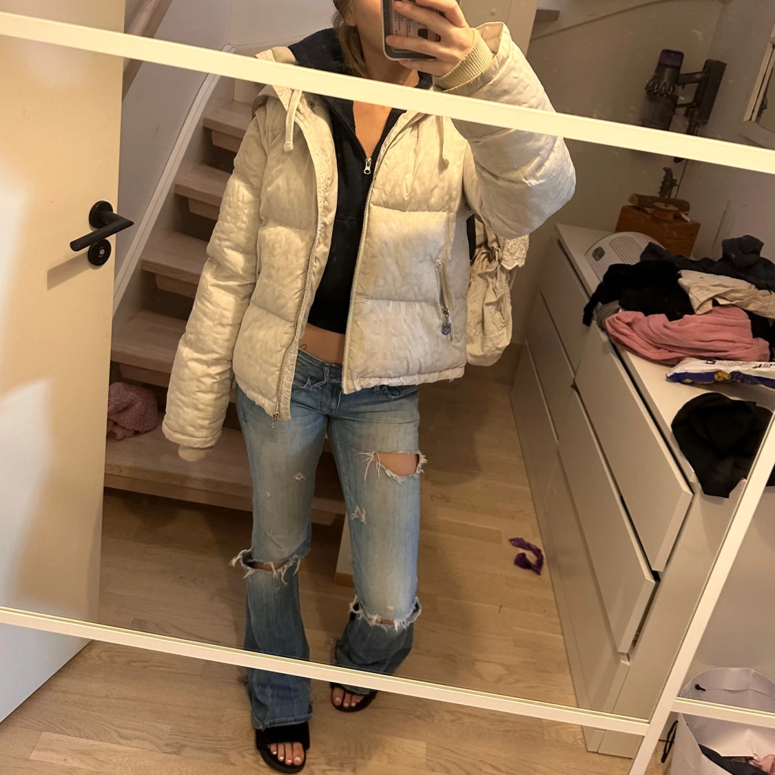 Vit pufferjacka - 3