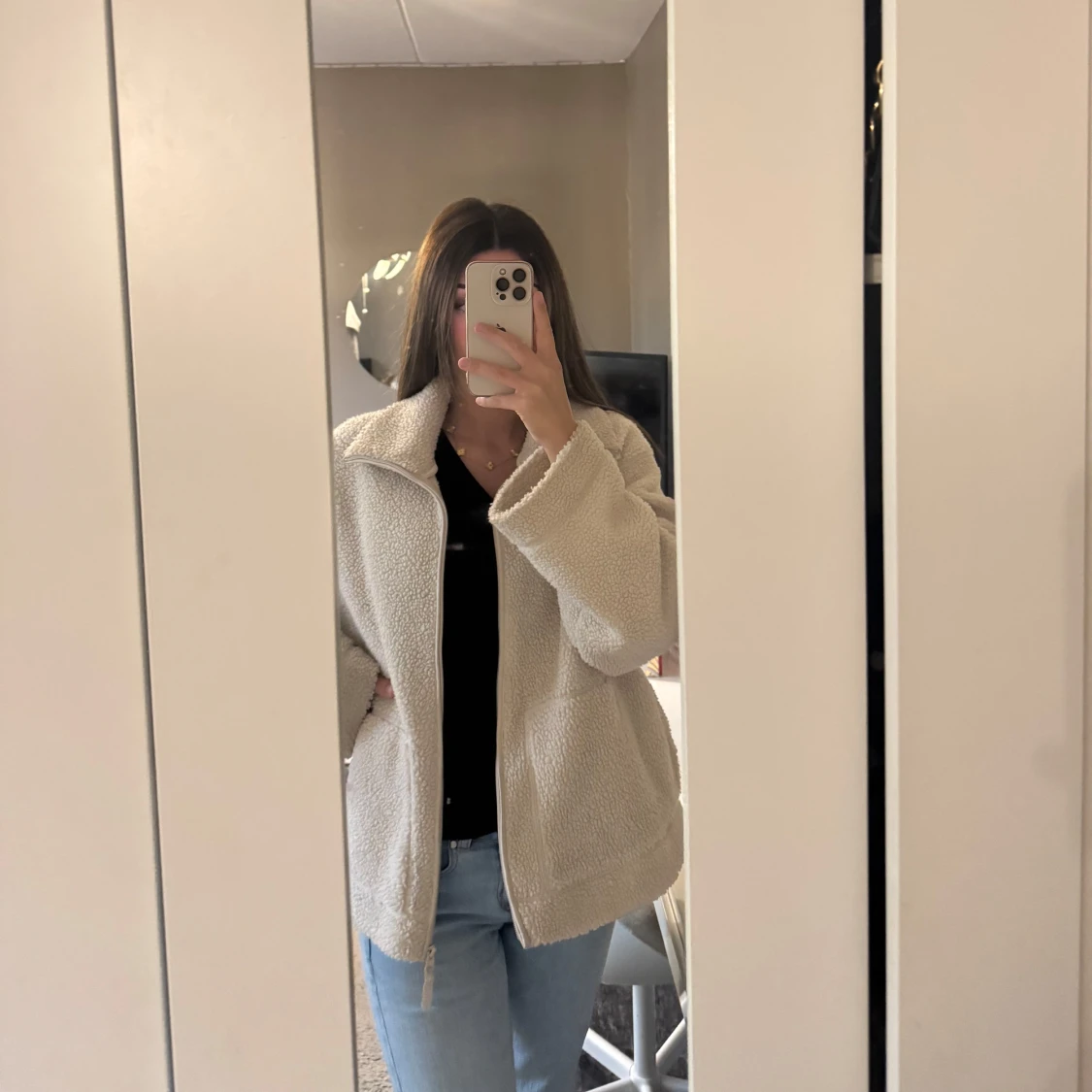 Beige teddyjacka  - 2