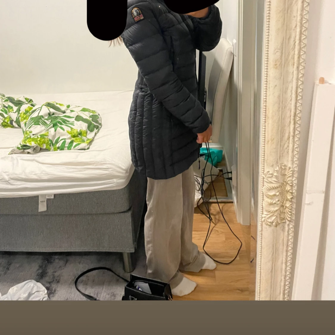 Svart lång dunjacka Parajumpers - 1