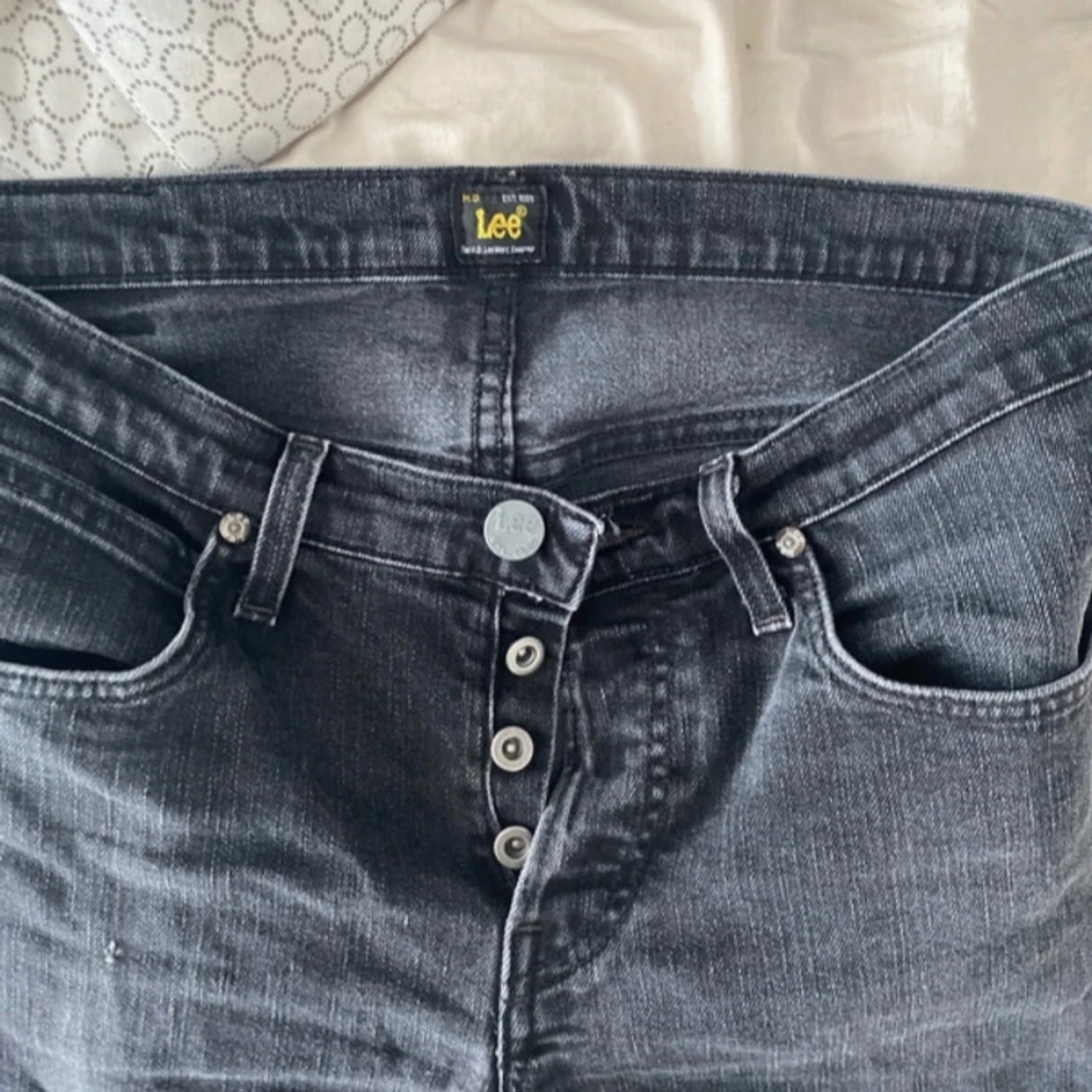 Svarta lågmidjade straight jeans - 2