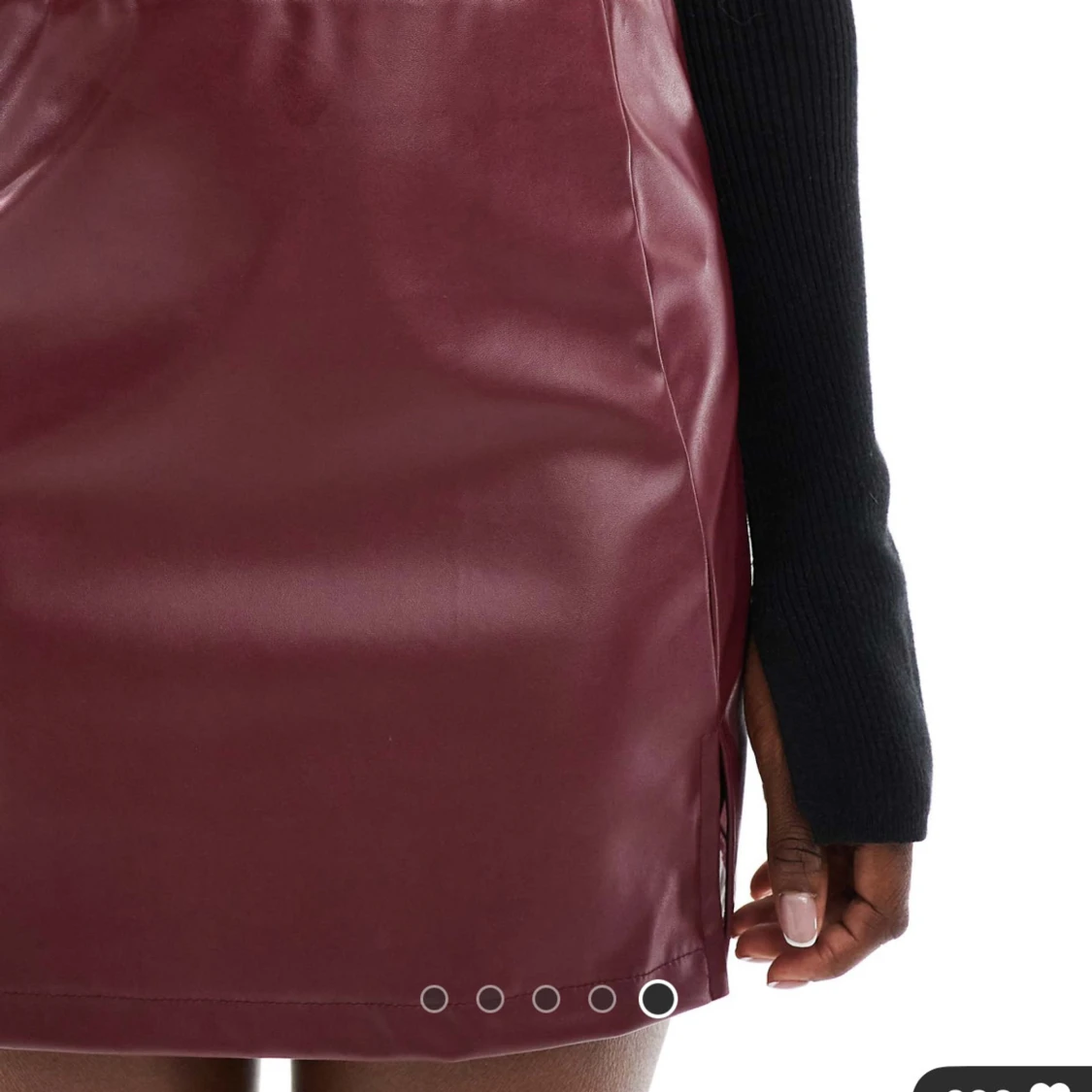 Vinröd/brun skinnkjol  - 2