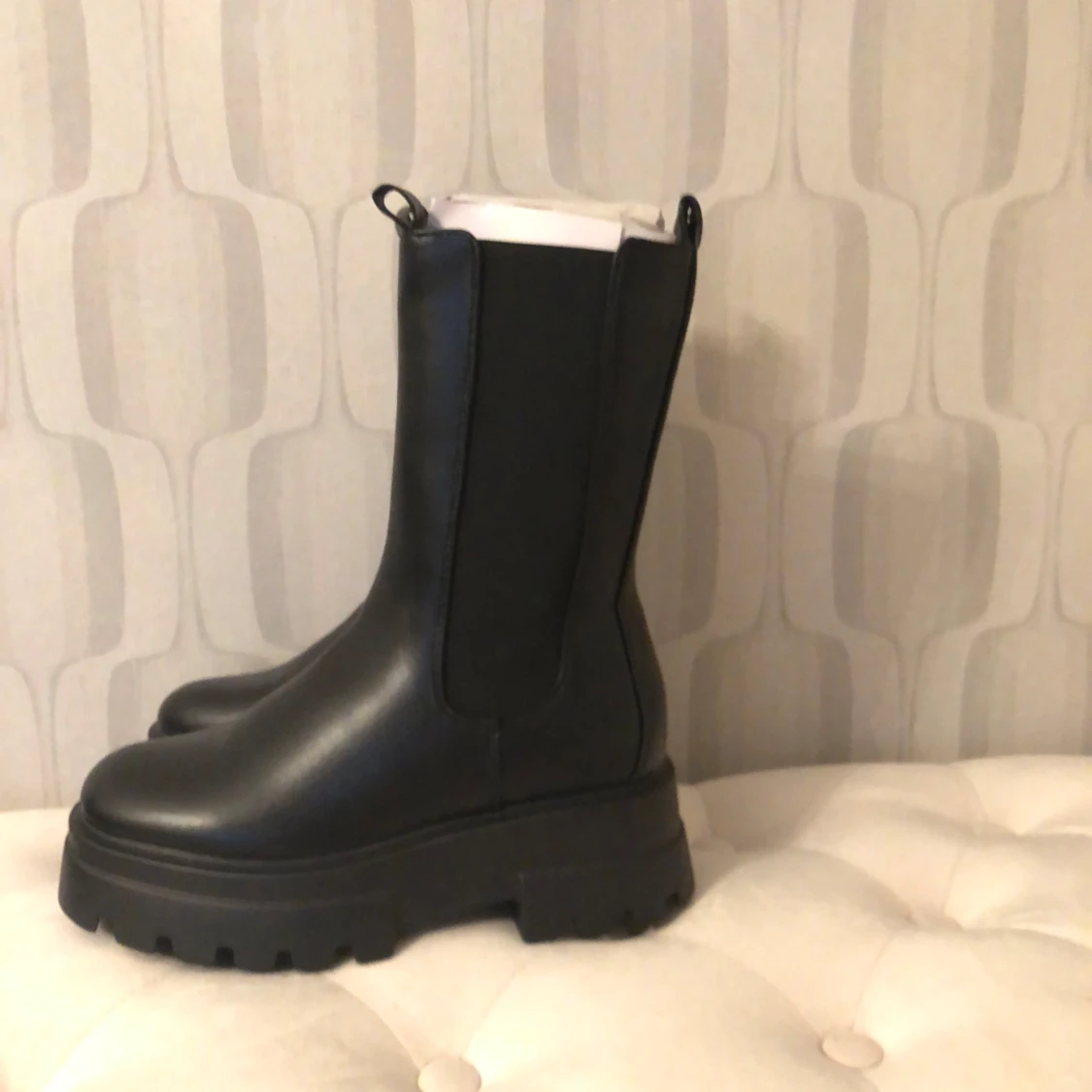 SnyggaChunky svarta boots med dragkedja - 1