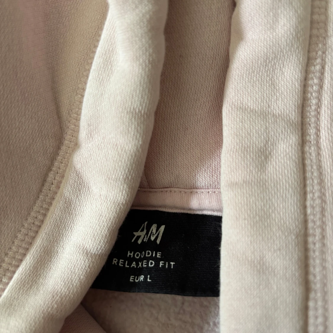 Ljusrosa hoodie från H&M, stl L - 1