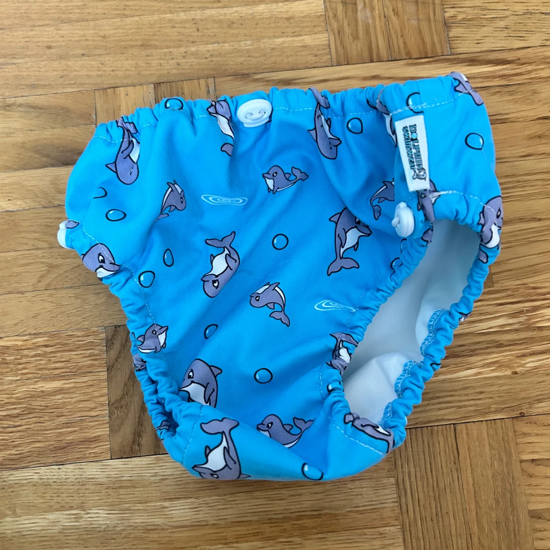 Blå bikiniunderdel med delfinmotiv - 4