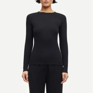 Svart långärmad tröja Samsøe Samsøe - Slimmad svart långärmad tröja från Samsøe Samsøe i mjuk bomull. 