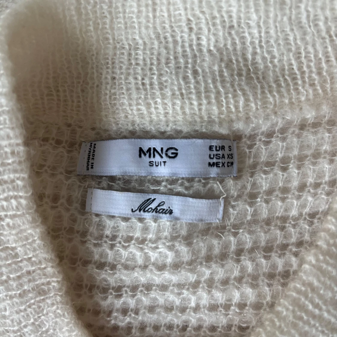 Vit stickad mohairtröja Mango - 2