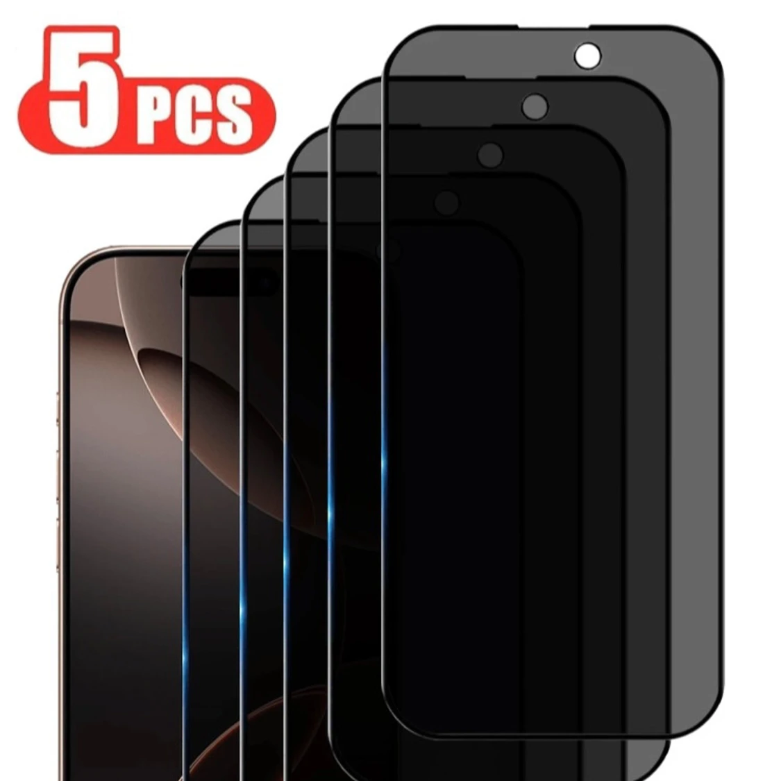 iPhone X/XS Skärmskydd i Härdat Glas med Anti-Spy (5-pack)