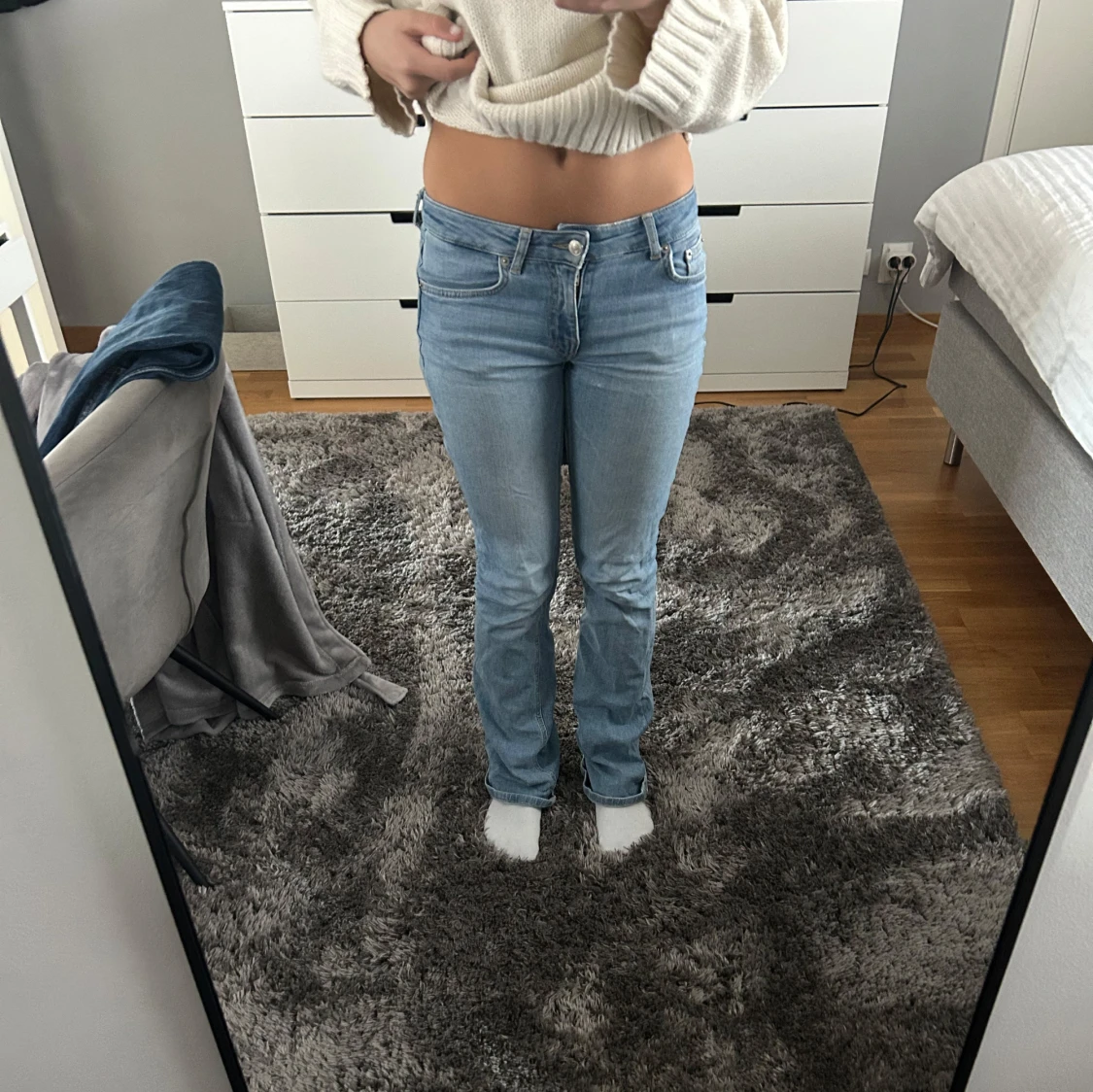 Ljusblå bootcut jeans