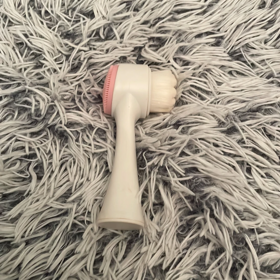 Dubbelverkande sminkborste vit/rosa