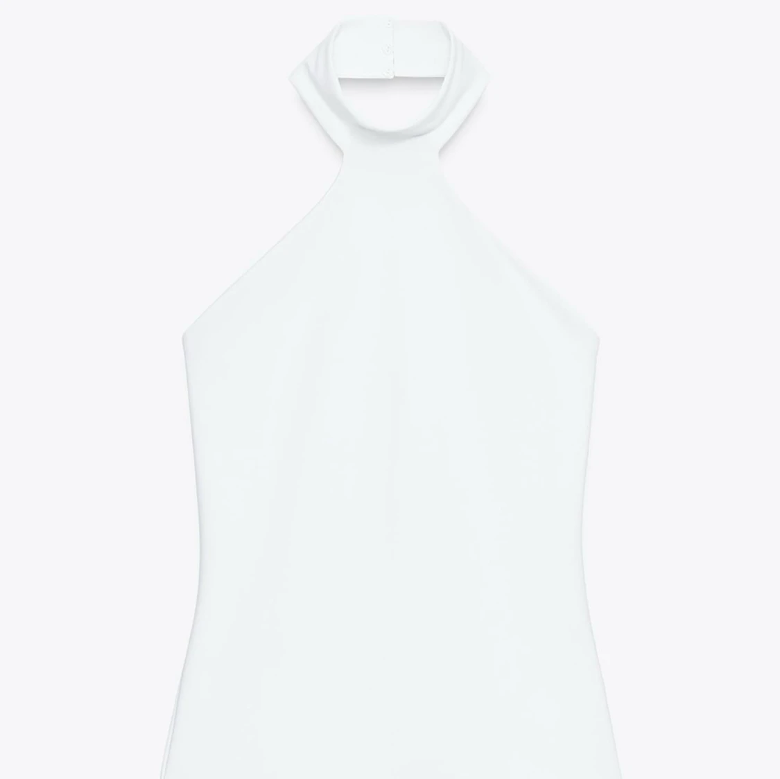 Vit halterneck topp med hög krage - 1