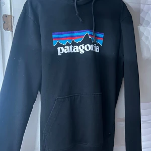 Patagonia hoodie - Hej, säljer denna svarta hoodie från Patagonia den är i storlek medium herr, den är i ett fint skick svid frågor eller funderingar är det bara höra av sig!!