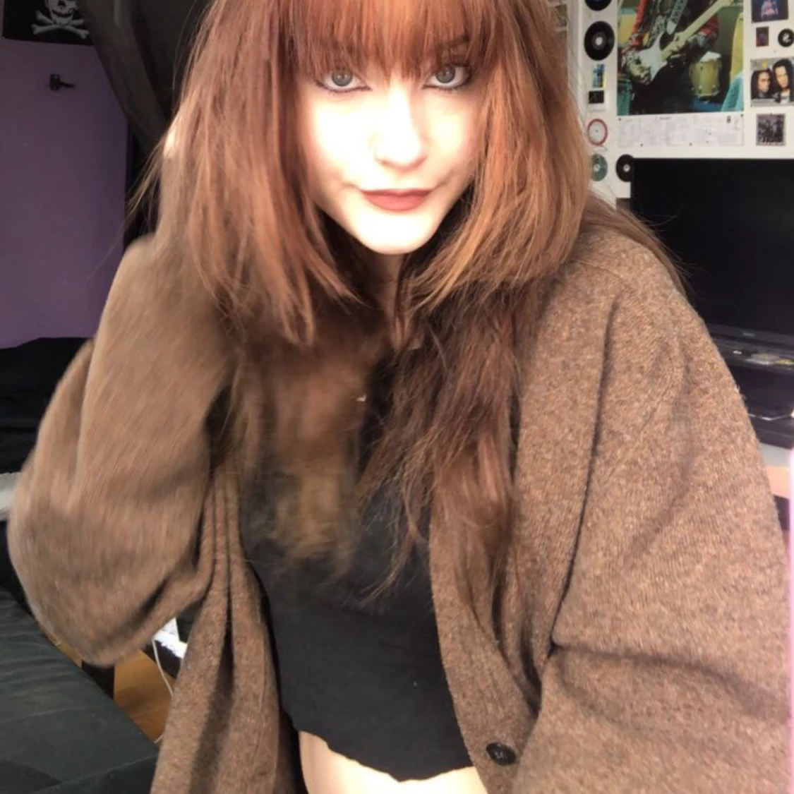 vintage brun stickad kofta - 4