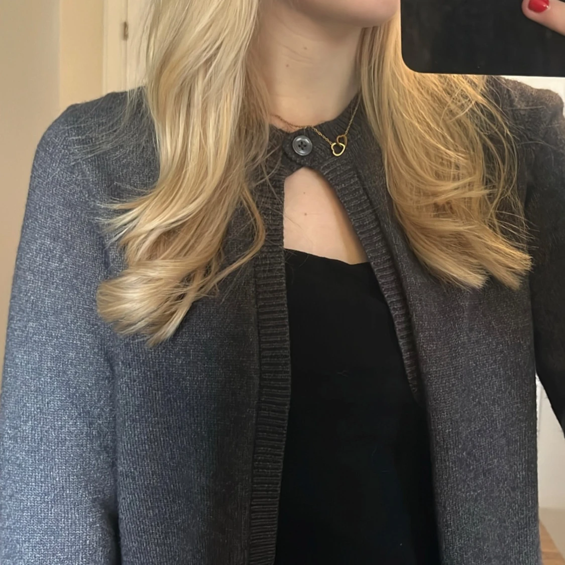 Mörkgrå kofta från Gina Tricot - 1