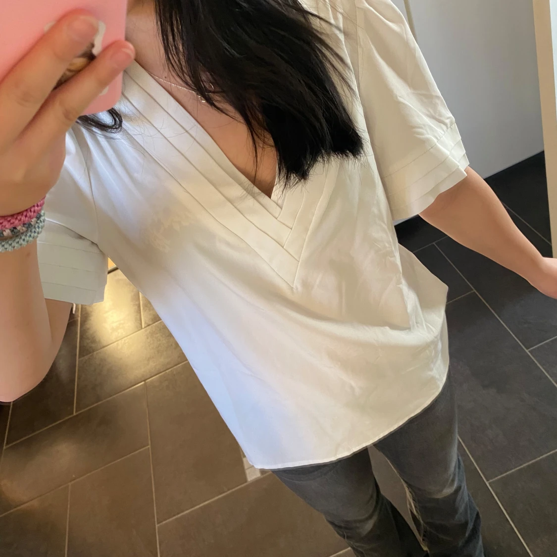 Vit v-ringad blus 💕