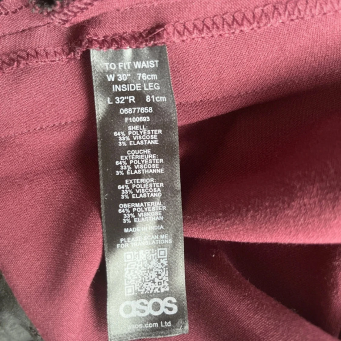 Vinröda byxor med revärer - 4